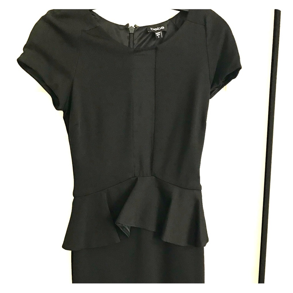 Bebe Black Peplum Cocktail Dress size small